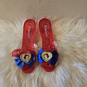 Disney Princess Snow White Slippers Sandals Red Hard  Resain Plastics Size 1